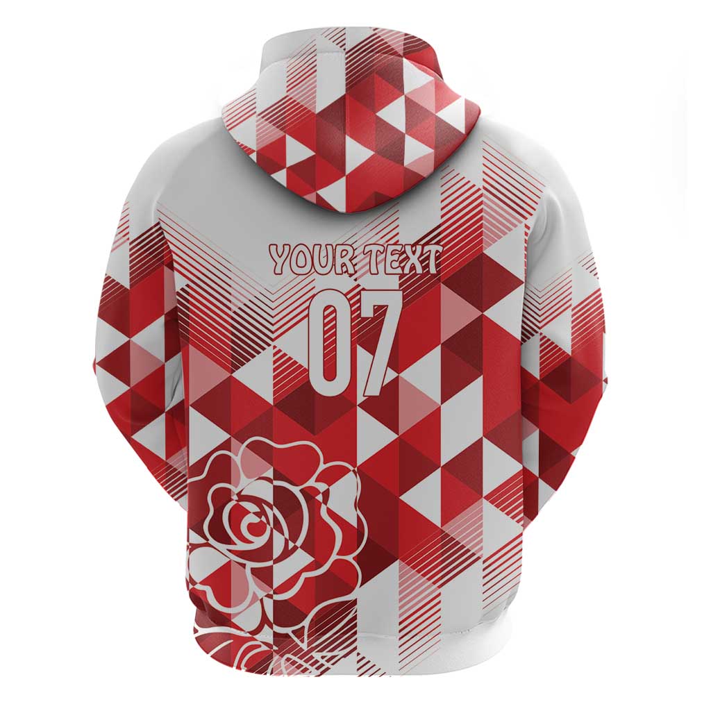 England Rugby Custom Hoodie Crystalised Red Rose LT7