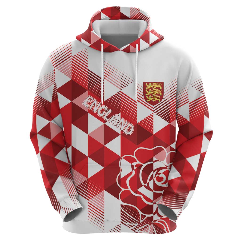 England Rugby Custom Hoodie Crystalised Red Rose LT7