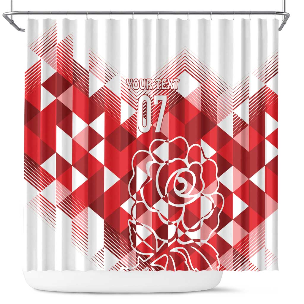England Rugby Custom Shower Curtain Crystalised Red Rose LT7