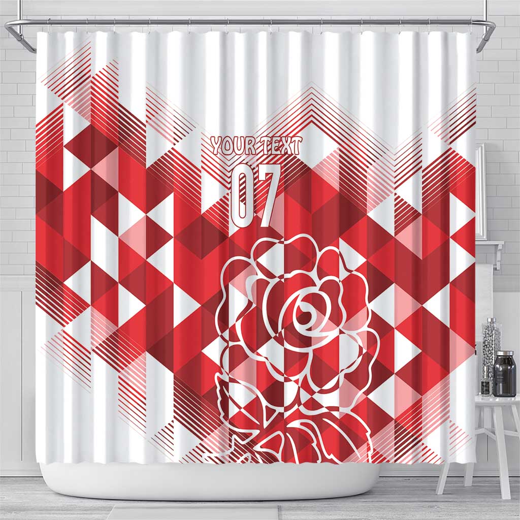 England Rugby Custom Shower Curtain Crystalised Red Rose LT7