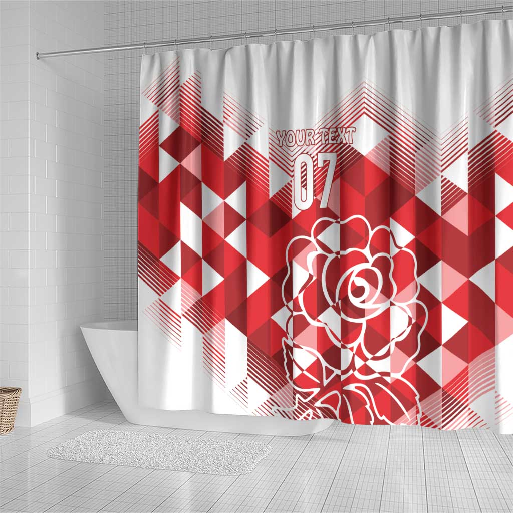 England Rugby Custom Shower Curtain Crystalised Red Rose LT7