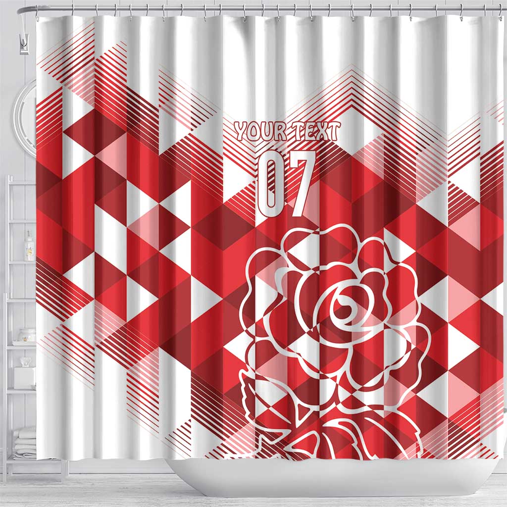 England Rugby Custom Shower Curtain Crystalised Red Rose LT7
