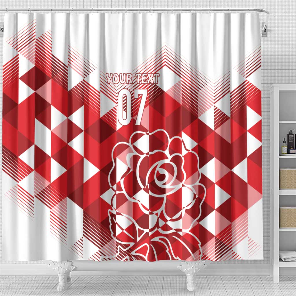 England Rugby Custom Shower Curtain Crystalised Red Rose LT7