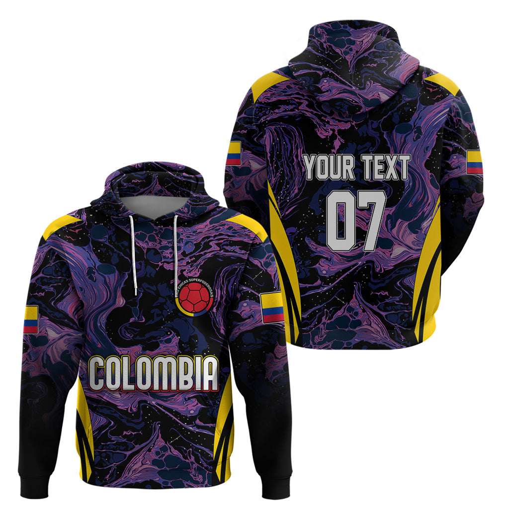 Personalised Colombia Football Hoodie World Cup 2023 Cano Cristales River Style LT7