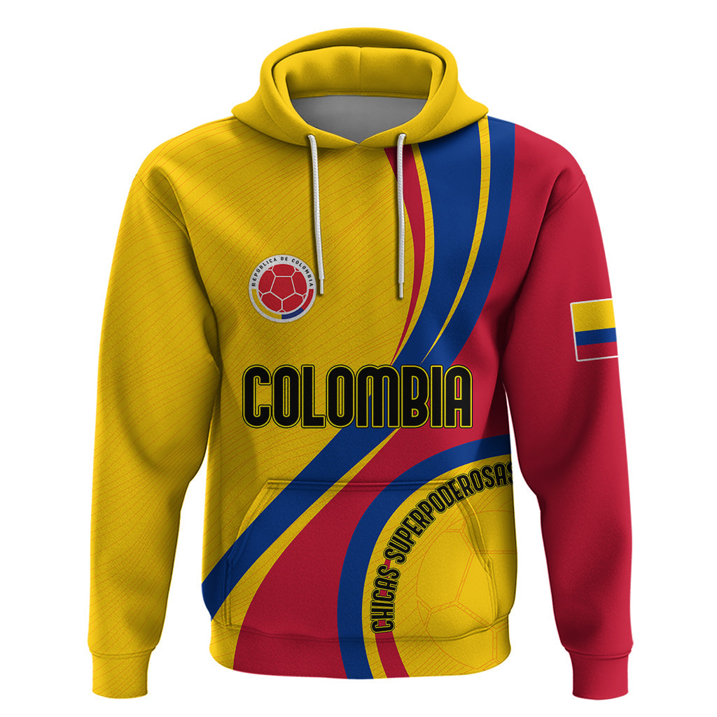 Personalised Colombia Football Hoodie World Cup 2023 Chicas Superpoderosas LT7