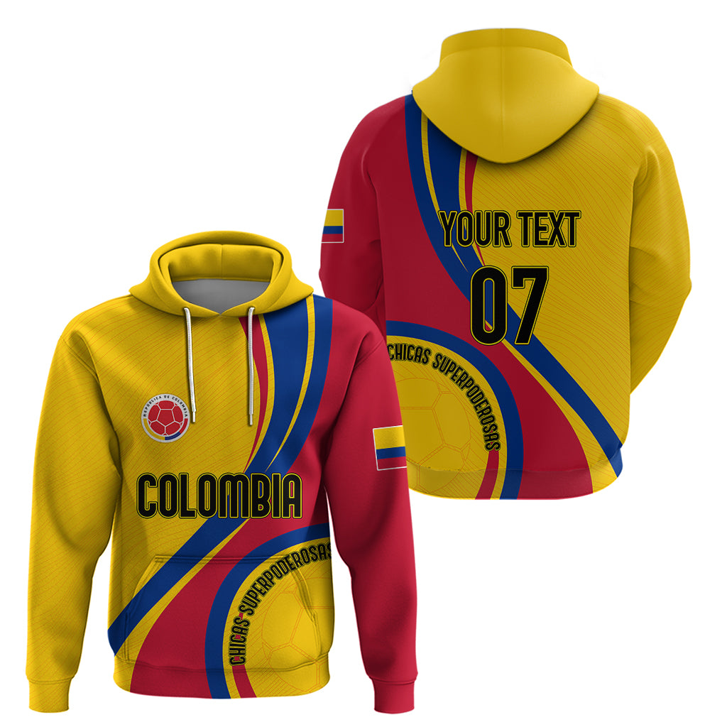 Personalised Colombia Football Hoodie World Cup 2023 Chicas Superpoderosas LT7
