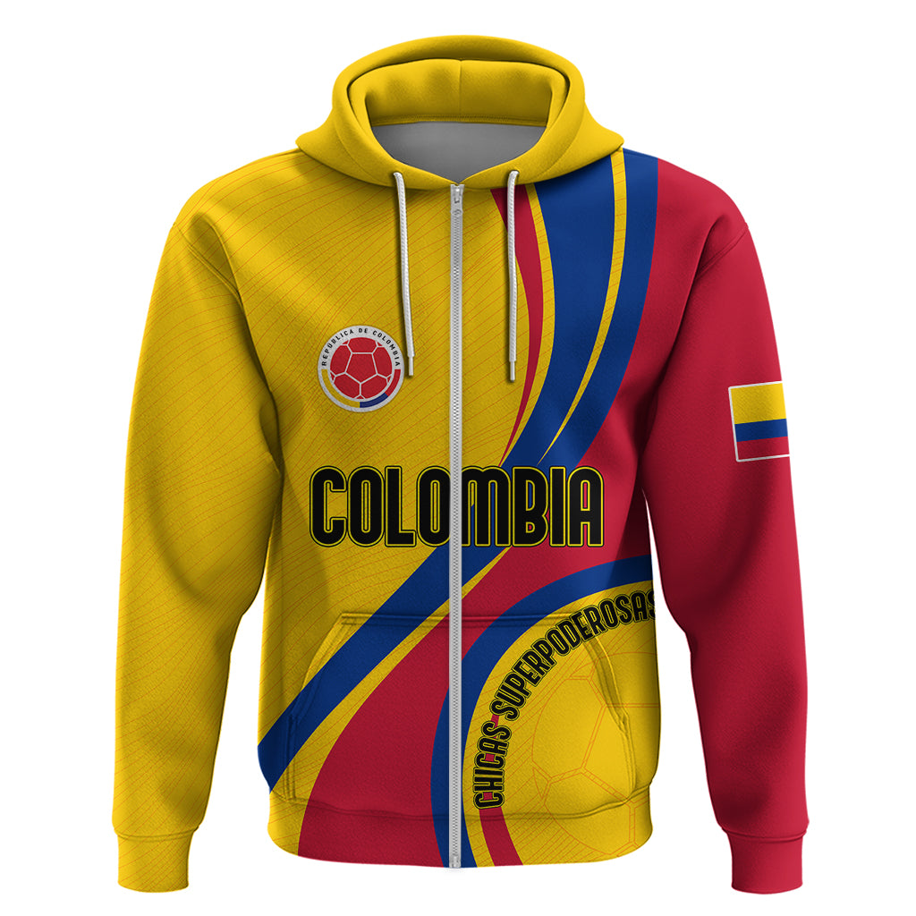 Personalised Colombia Football Hoodie World Cup 2023 Chicas Superpoderosas LT7