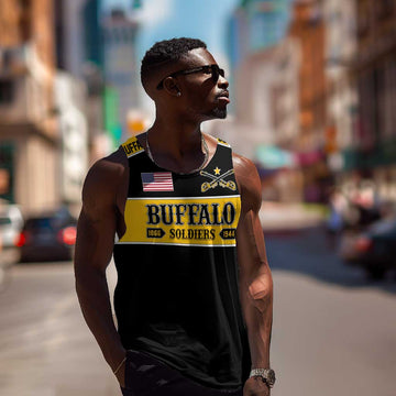 Personalised Buffalo Soldiers Men Tank Top History of Heroes LT7