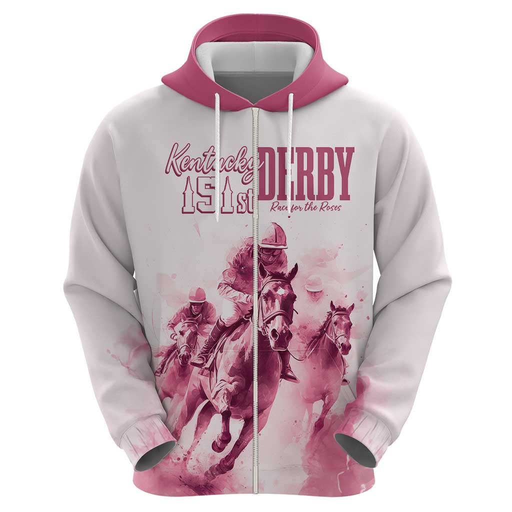 Personalised Kentucky Horse Racing Hoodie 151st Anniversary - Pink Out LT7