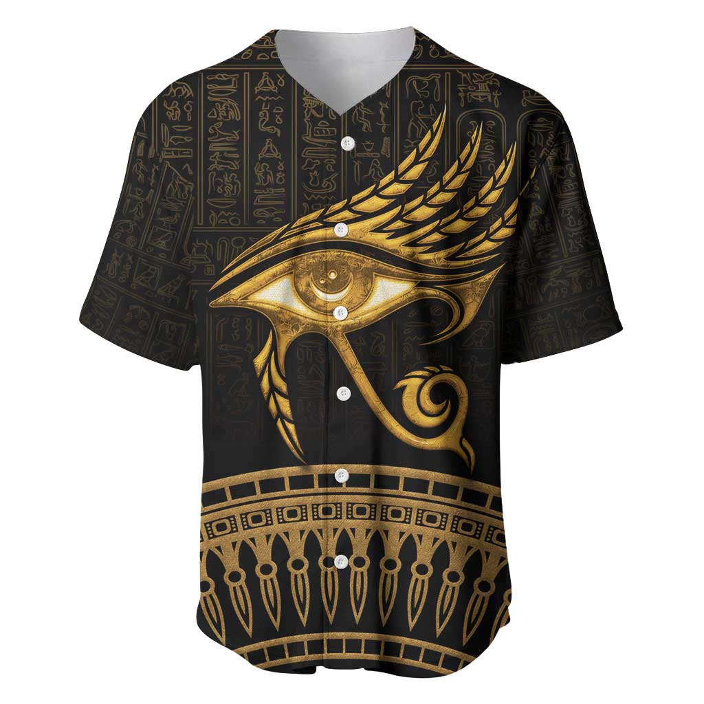 Ancient Egypt Gold Intricate Baseball Jersey Eye of Horus LT7