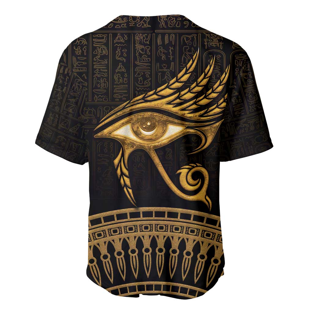 Ancient Egypt Gold Intricate Baseball Jersey Eye of Horus LT7