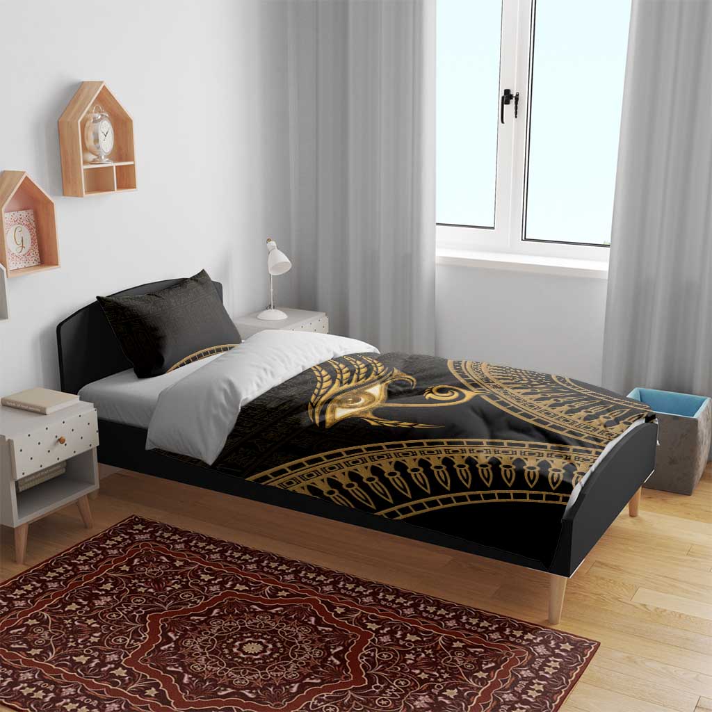Ancient Egypt Gold Intricate Bedding Set Eye of Horus LT7