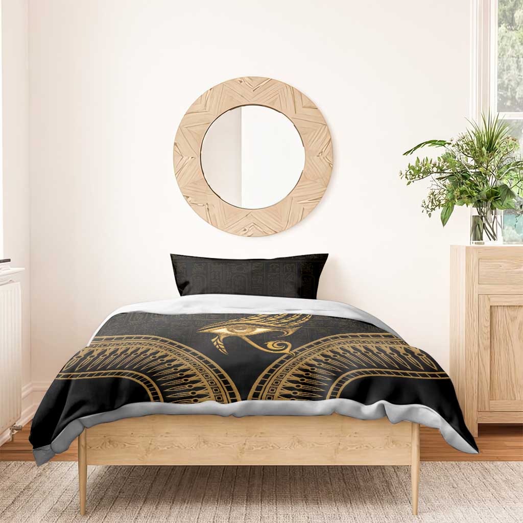 Ancient Egypt Gold Intricate Bedding Set Eye of Horus LT7