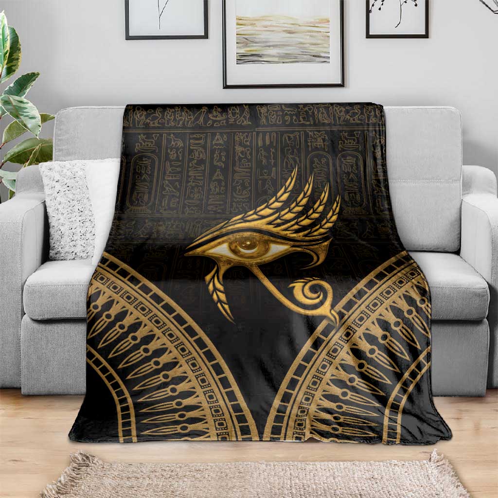 Ancient Egypt Gold Intricate Blanket Eye of Horus LT7