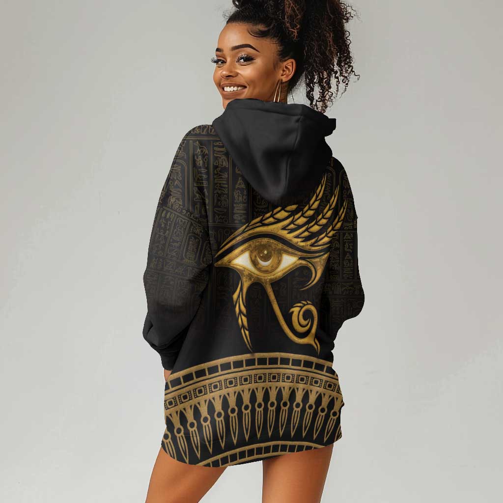 Ancient Egypt Gold Intricate Hoodie Dress Eye of Horus LT7