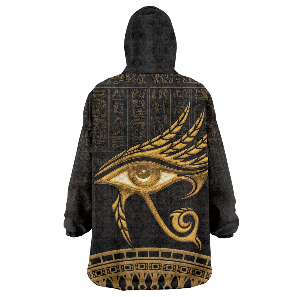 Ancient Egypt Gold Intricate Wearable Blanket Hoodie Eye of Horus LT7