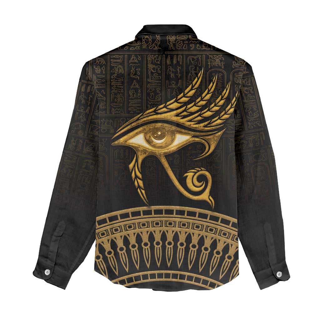 Ancient Egypt Gold Intricate Women Casual Shirt Eye of Horus LT7