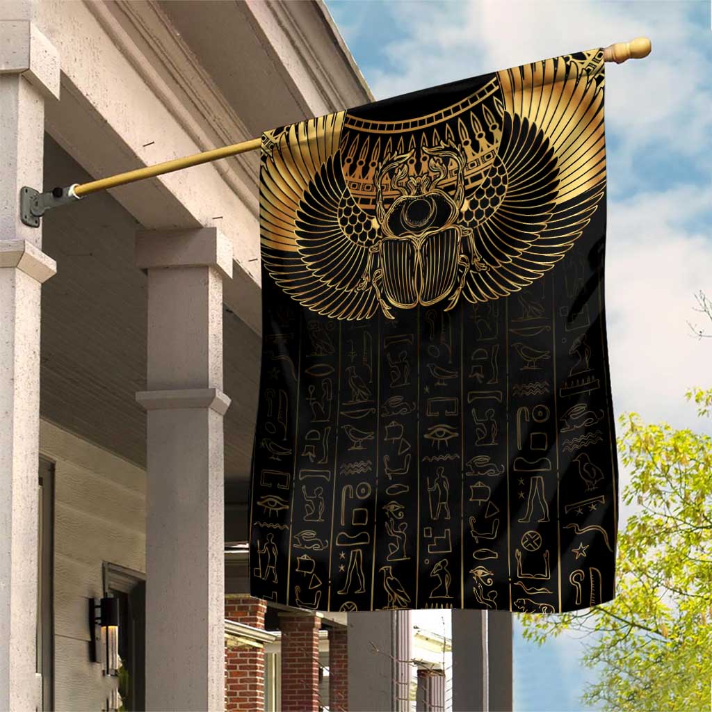 Ancient Egypt Garden Flag Black Gold Scarab LT7
