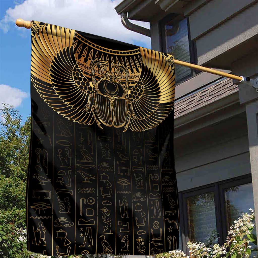 Ancient Egypt Garden Flag Black Gold Scarab LT7