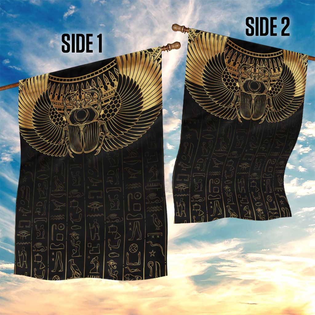 Ancient Egypt Garden Flag Black Gold Scarab LT7
