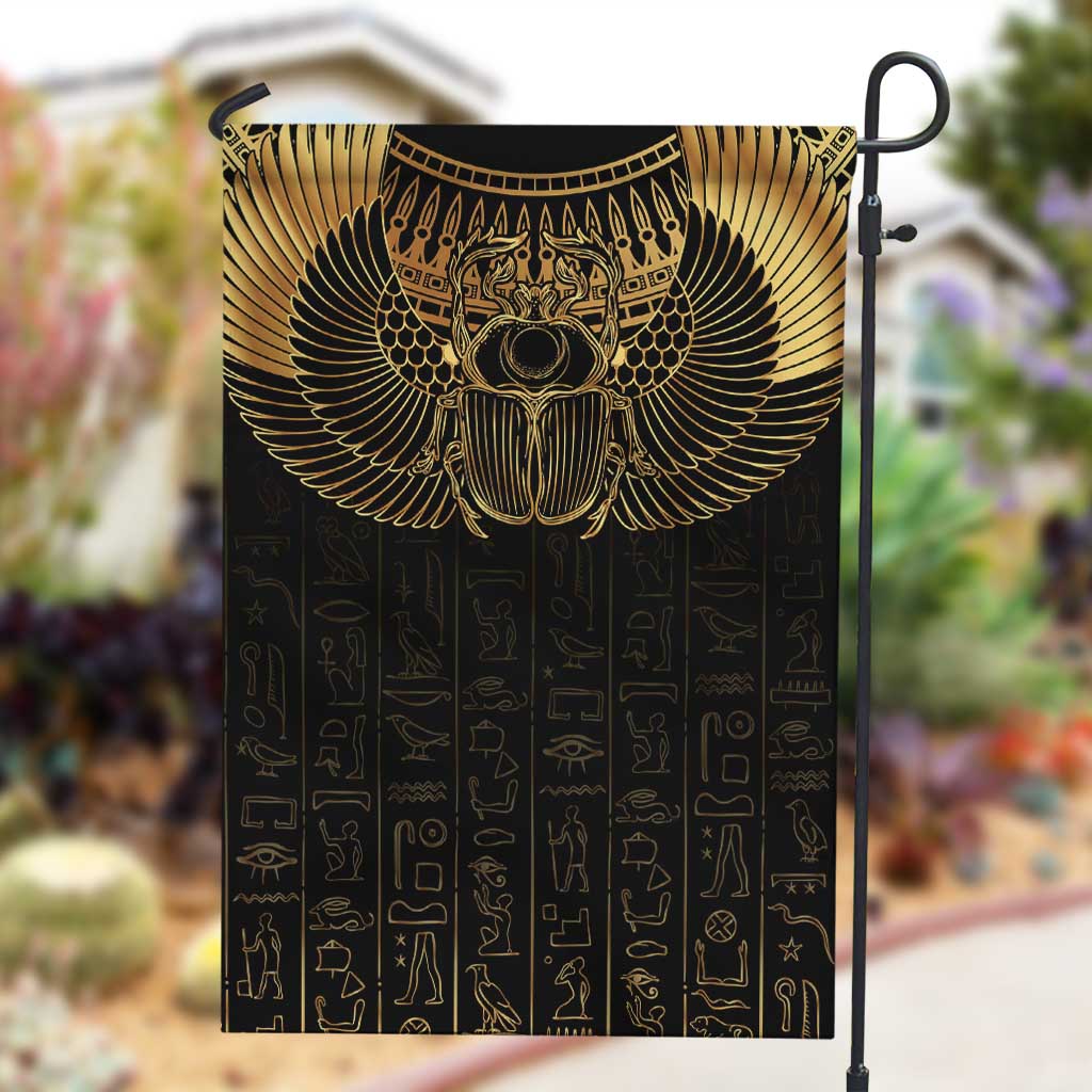 Ancient Egypt Garden Flag Black Gold Scarab LT7