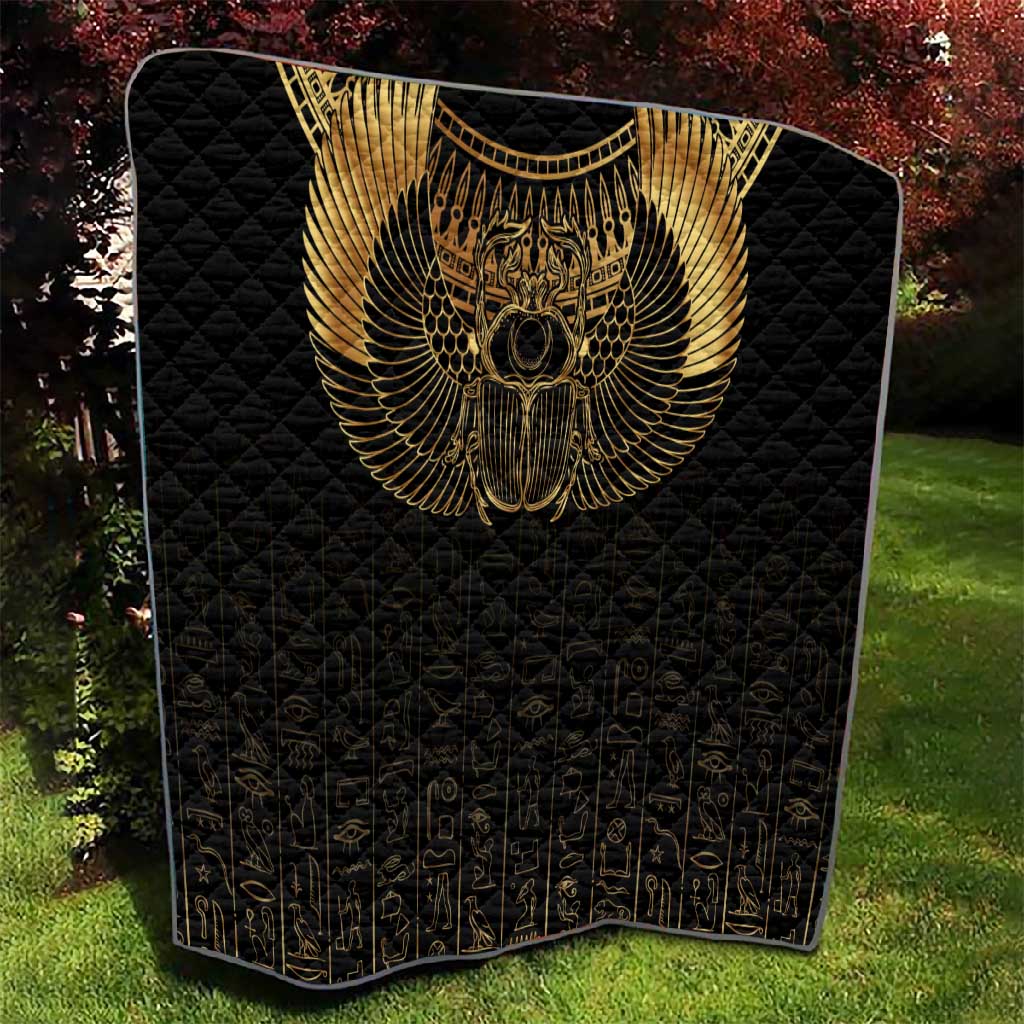 Ancient Egypt Quilt Black Gold Scarab LT7