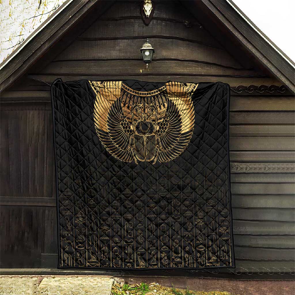 Ancient Egypt Quilt Black Gold Scarab LT7