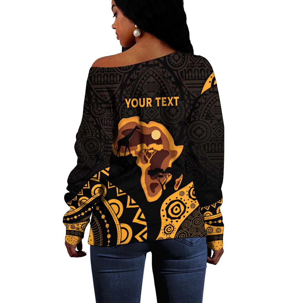 Africa Day Personalized Off Shoulder Sweater Ethnic Retro Style LT7