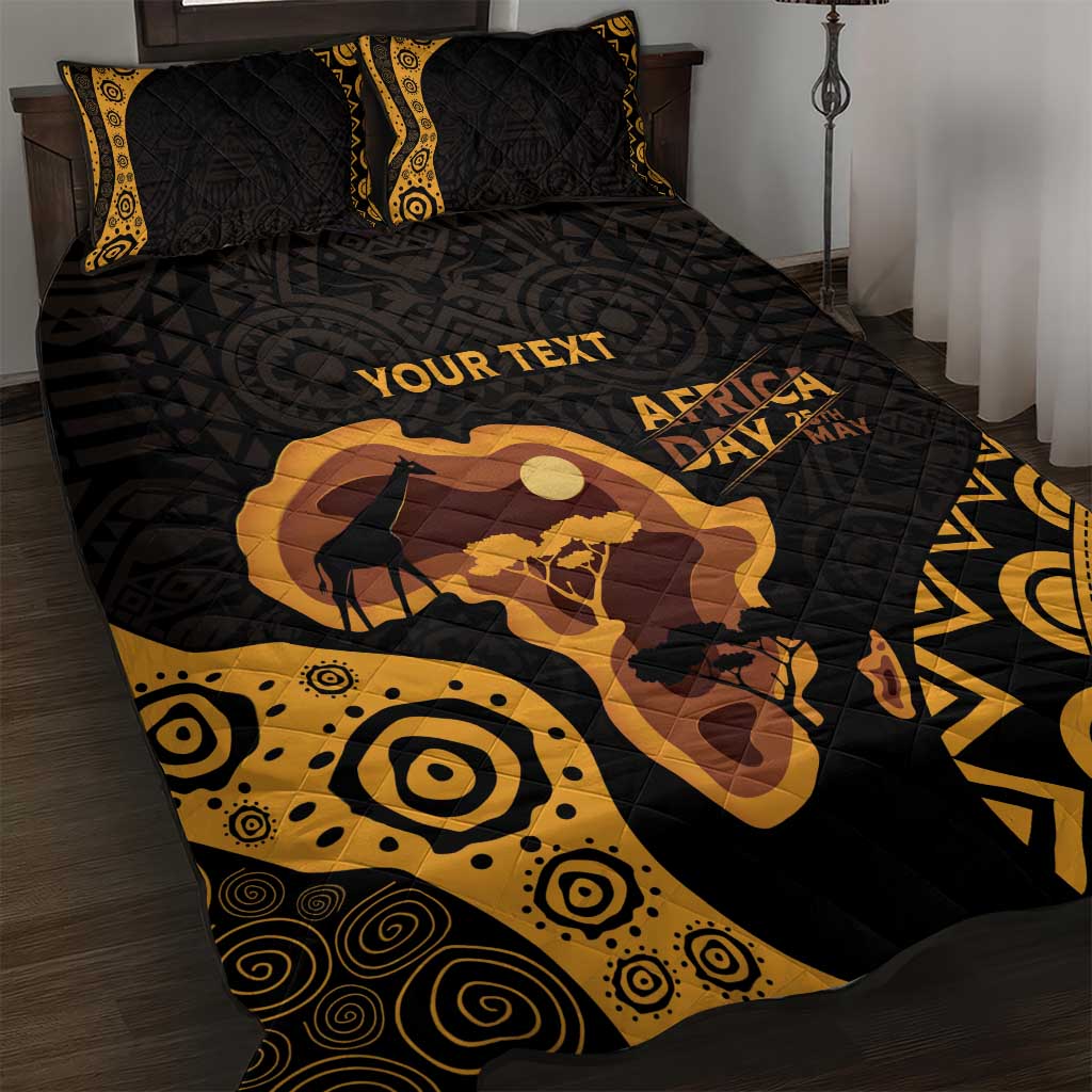 Africa Day Personalized Quilt Bed Set Ethnic Retro Style LT7