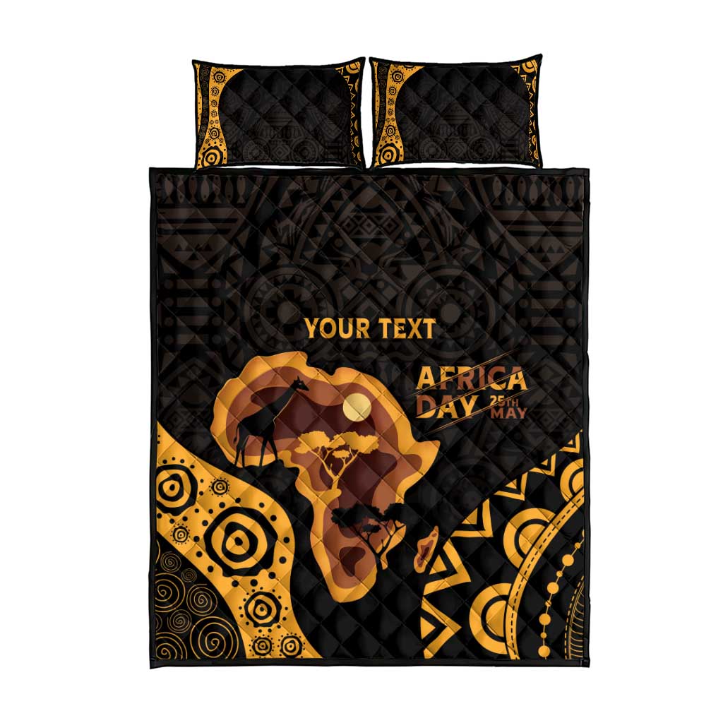 Africa Day Personalized Quilt Bed Set Ethnic Retro Style LT7