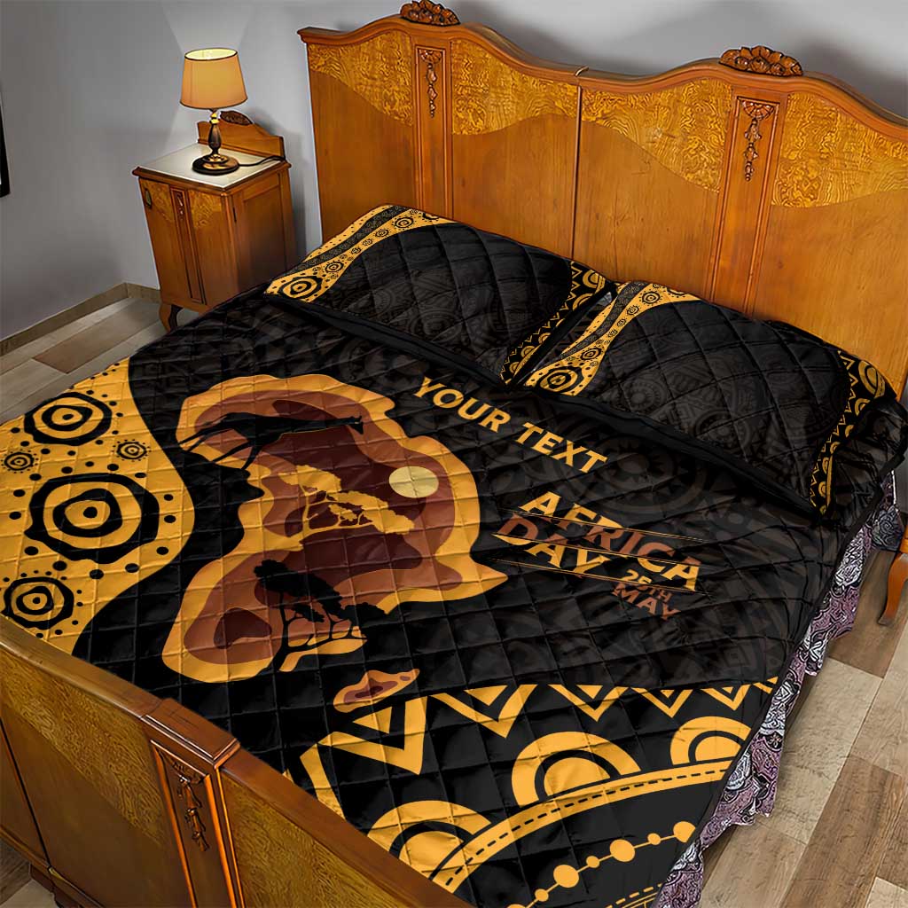 Africa Day Personalized Quilt Bed Set Ethnic Retro Style LT7