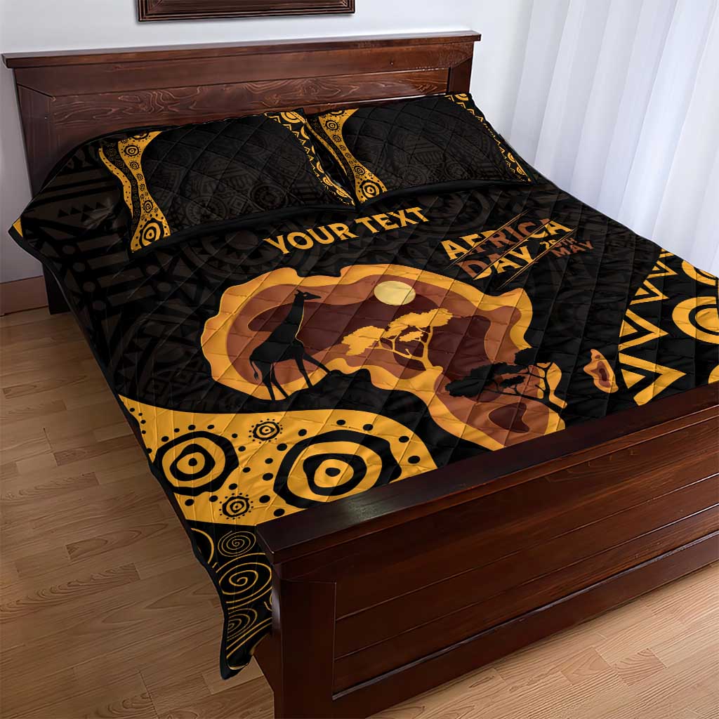Africa Day Personalized Quilt Bed Set Ethnic Retro Style LT7