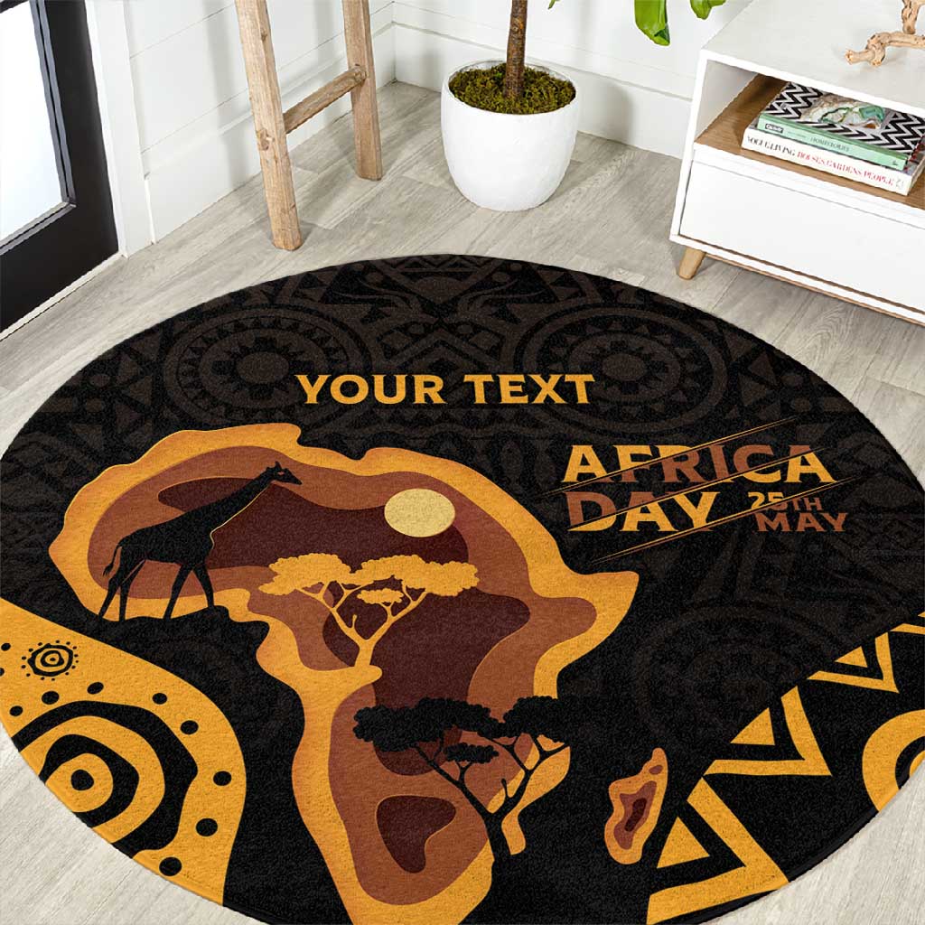 Africa Day Personalized Round Carpet Ethnic Retro Style LT7