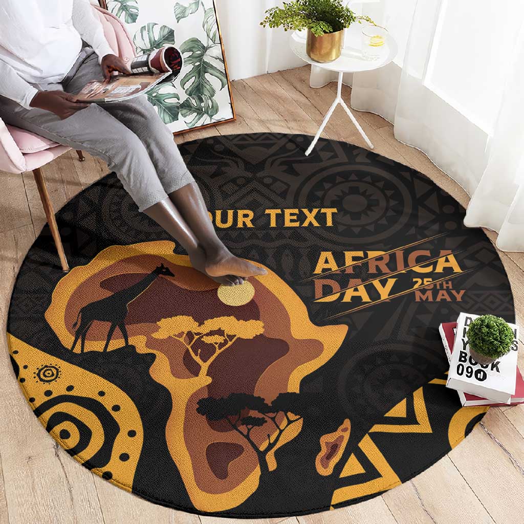 Africa Day Personalized Round Carpet Ethnic Retro Style LT7