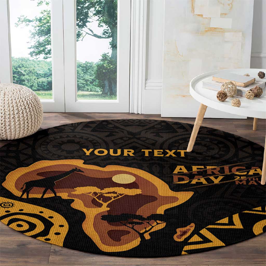 Africa Day Personalized Round Carpet Ethnic Retro Style LT7