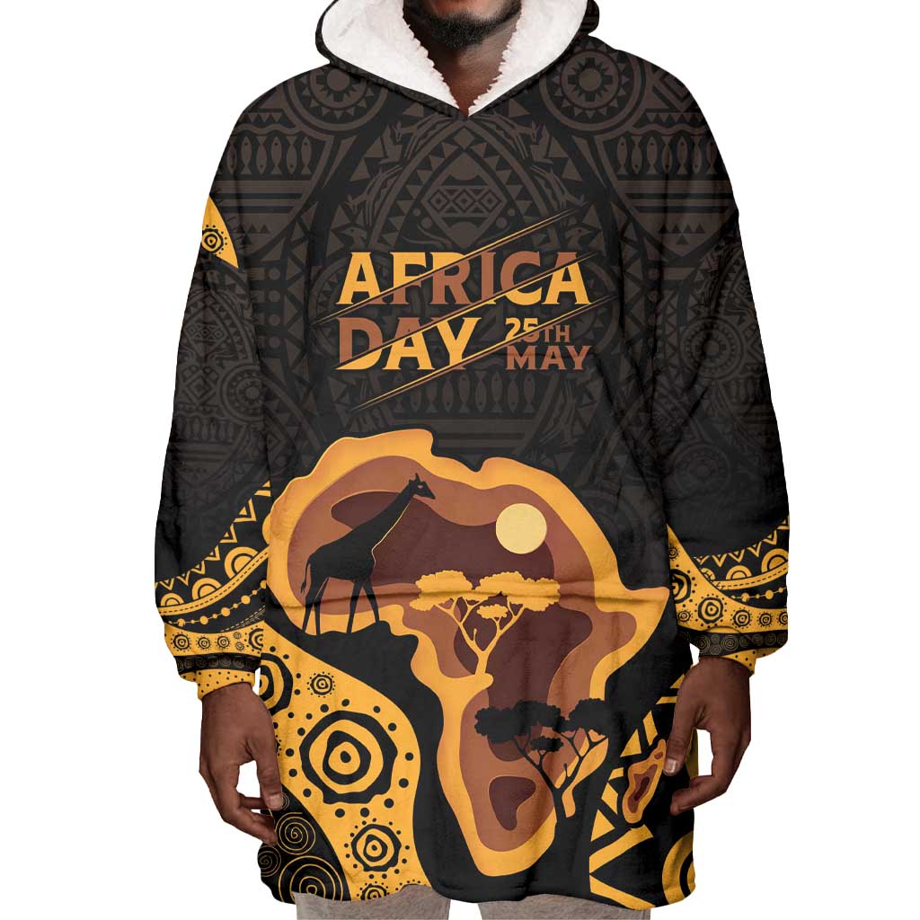 Africa Day Personalized Wearable Blanket Hoodie Ethnic Retro Style LT7