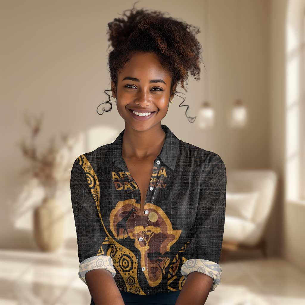 Africa Day Personalized Women Casual Shirt Ethnic Retro Style LT7