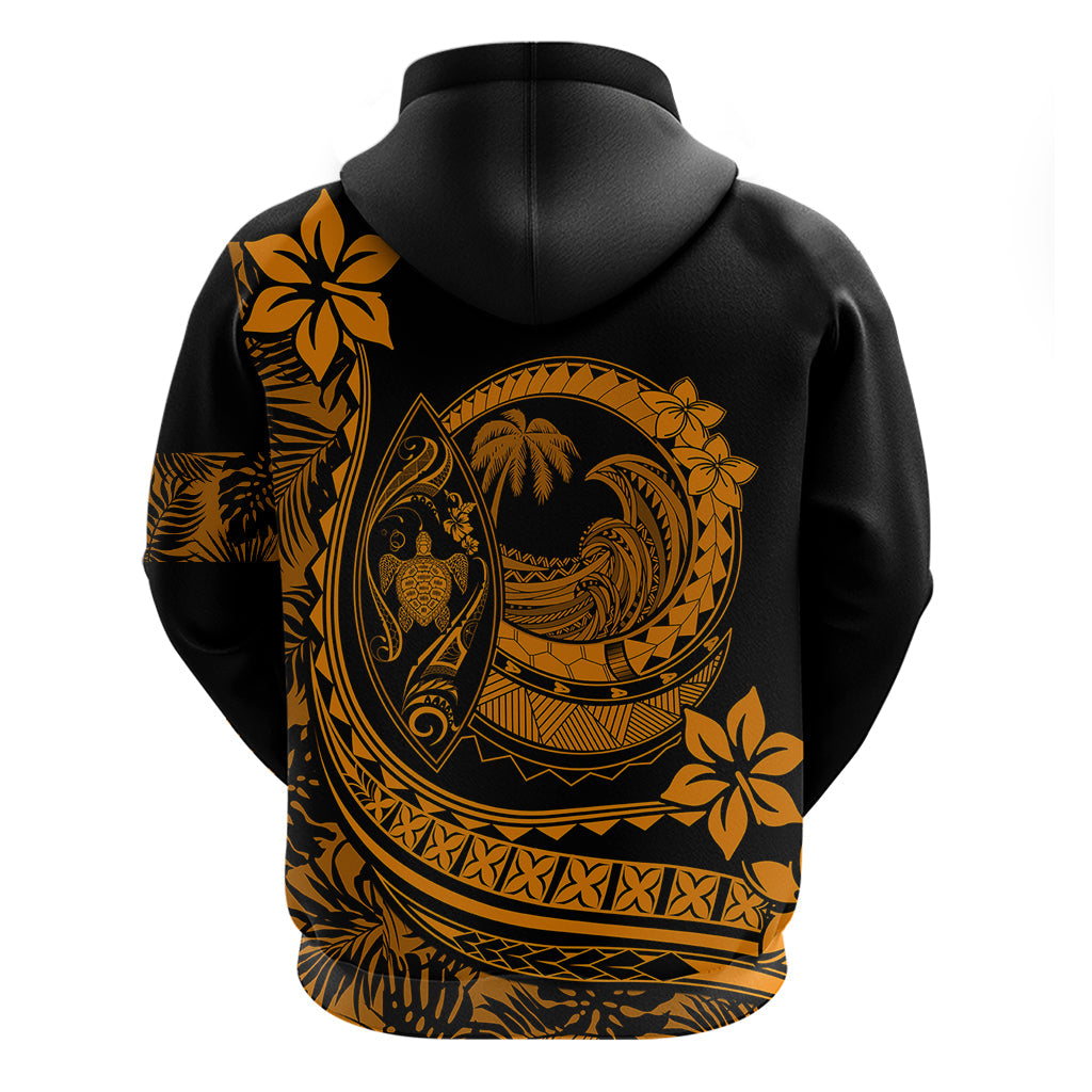 Polynesian Plumeria Hoodie Ride The Waves - Orange LT7