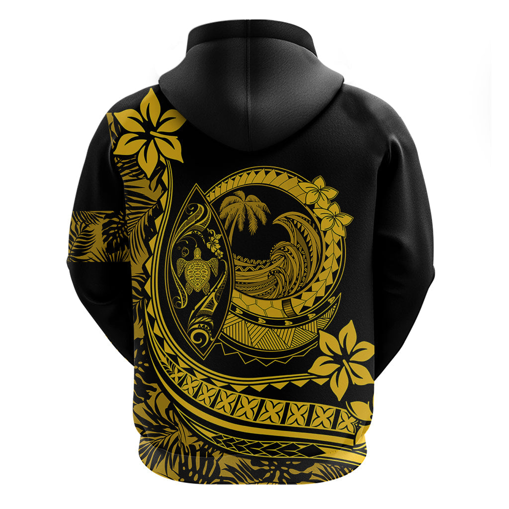 Polynesian Plumeria Hoodie Ride The Waves - Yellow LT7