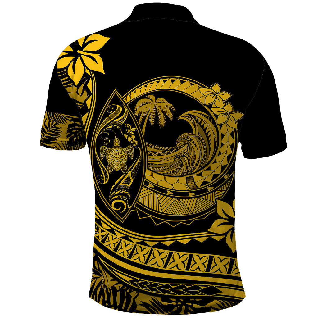 Polynesian Plumeria Polo Shirt Ride The Waves - Yellow LT7