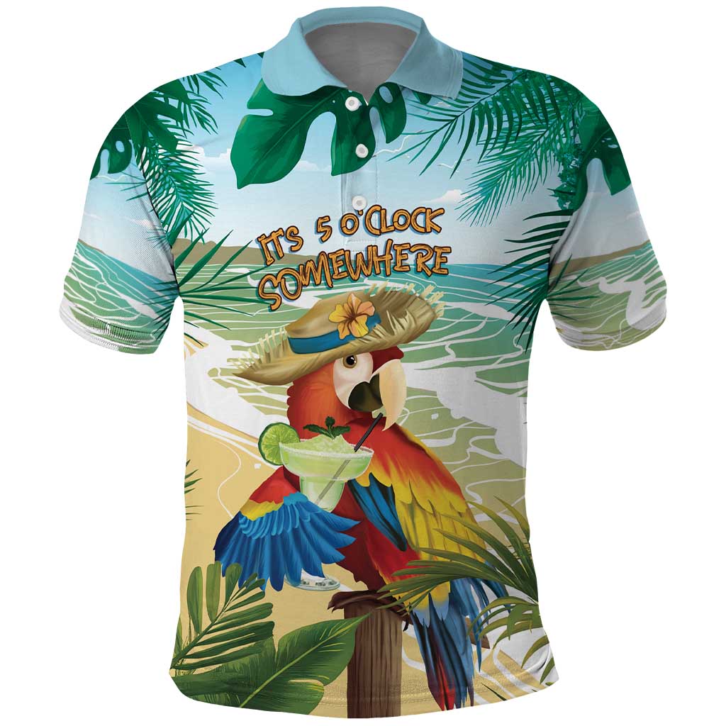 Aloha Hawaii It's 5 o'clock Somewhere Polo Shirt LT7