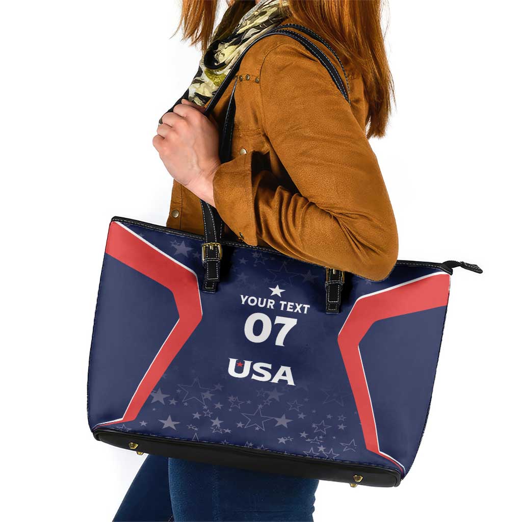 USA Cricket World Cup 2024 Custom Leather Tote Bag All Stars Sprangle LT7