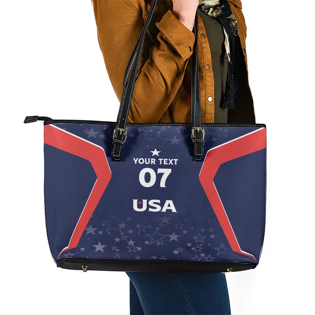 USA Cricket World Cup 2024 Custom Leather Tote Bag All Stars Sprangle LT7