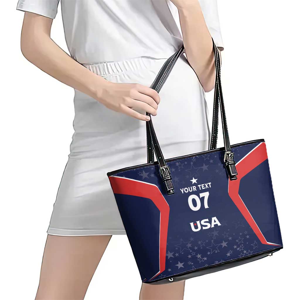 USA Cricket World Cup 2024 Custom Leather Tote Bag All Stars Sprangle LT7