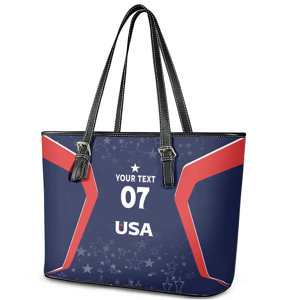 USA Cricket World Cup 2024 Custom Leather Tote Bag All Stars Sprangle LT7