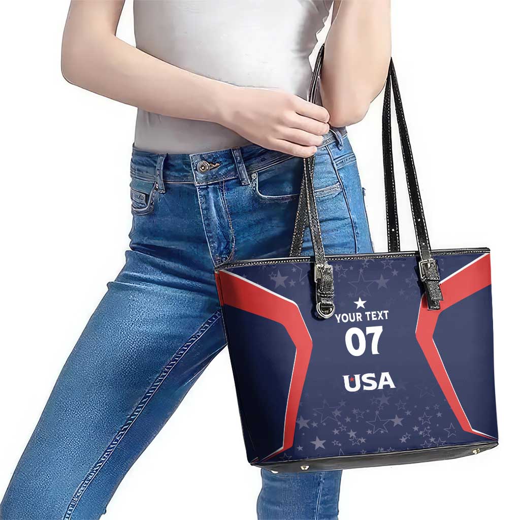 USA Cricket World Cup 2024 Custom Leather Tote Bag All Stars Sprangle LT7