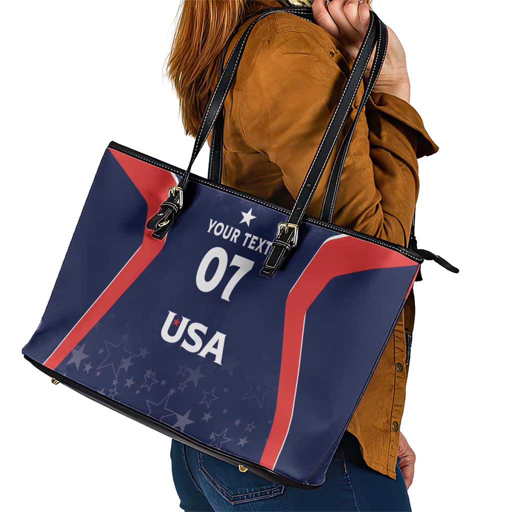 USA Cricket World Cup 2024 Custom Leather Tote Bag All Stars Sprangle LT7