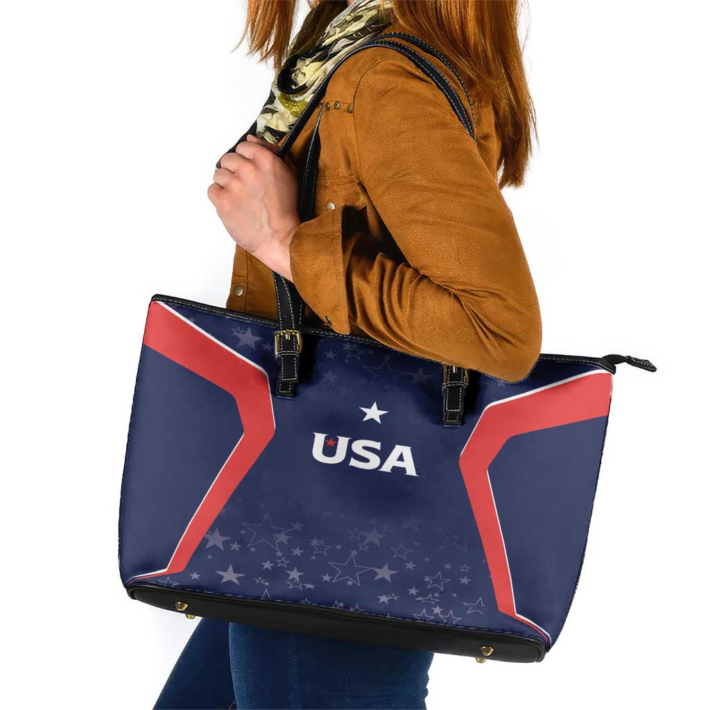 USA Cricket World Cup 2024 Leather Tote Bag All Stars Sprangle LT7