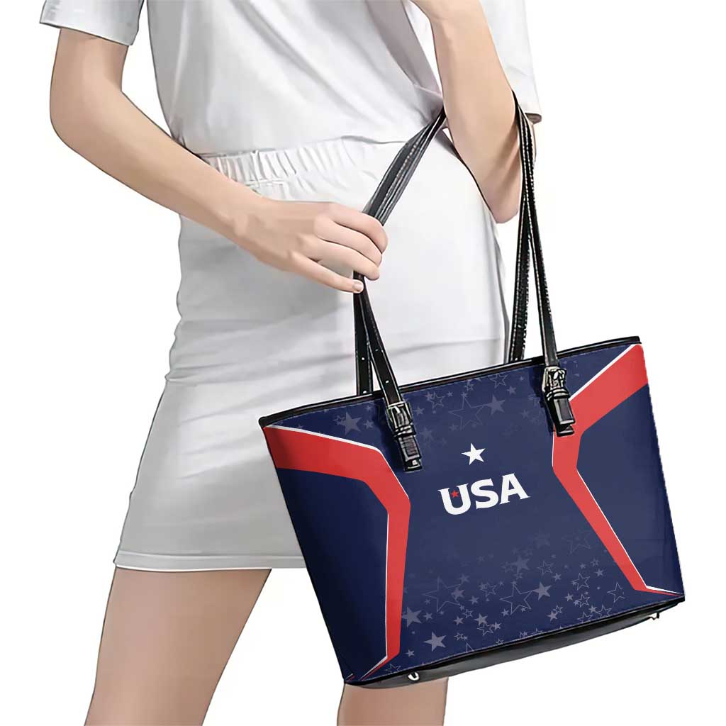 USA Cricket World Cup 2024 Leather Tote Bag All Stars Sprangle LT7