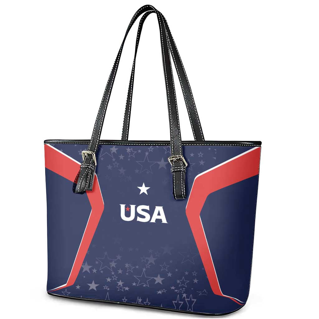 USA Cricket World Cup 2024 Leather Tote Bag All Stars Sprangle LT7